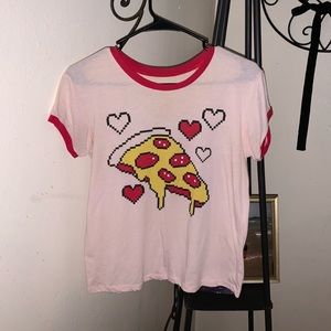 Mighty fine pixelated pizza t shirt